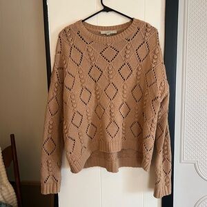 EUC LOFT Bubble Drop Shoulder Sweater - Camel - Size M